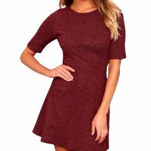 Lulu's Ribbed Skater Knit Sweater Mini Dress Small